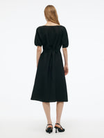 18MM Gambiered Canton Gauze Women Midi Dress GOELIA