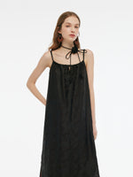 25MM Xiang Yun Silk Jacquard Adjustable Straps Women Maxi Dress GOELIA