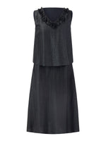 18MM Gambiered Canton Gauze Floral V-Neck Women Sleeveless Maxi Dress With Scrunchie GOELIA
