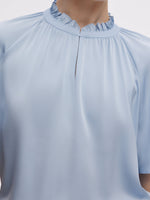 22MM Mulberry Silk Women Ruffle Sleeve Blouse GOELIA