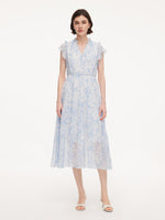 10MM Mulberry Silk Floral Print Women Maxi Dress GOELIA