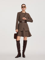 Washable Wool Blazer And Sleeveless Mini Dress Two-Piece Set GOELIA
