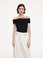 Lyocell Blend Off Shoulder Women Knit Top GOELIA