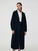 Cashmere Wool Double-Faced Longline Women Wrap Overcoat GOELIA