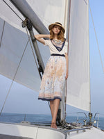 19 Momme Silk Map Printed Skirt GOELIA