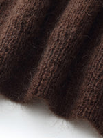 Mohair Wool Blend Women Hand-Crocheted Floral Sweater GOELIA