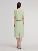 Lyocell Blend Knit Top And Column Skirt Two-Piece Set GOELIA