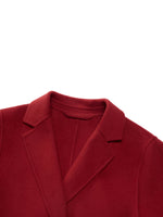 Cashmere Wool Blend Double-Faced Women Cape Coat With Leather Belt GOELIA