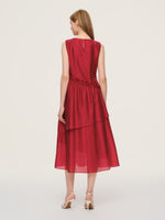 Tencel Blend Ruffle Women Sleeveless Tiered Maxi Dress GOELIA