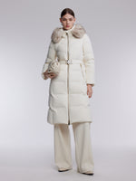 [Preview] Hooded Goose Down Belted Overcoat GOELIA