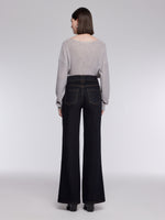 [Preview] Denim Fleece Lined Women High-Waisted Flared Jeans GOELIA