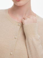 [Preview] Cashmere Shimmer Pearl Buttons Women Cardigan GOELIA