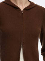 Tencel Wool Blend Faux Two-Piece Zip-Up Knit Top And Pants Two-Piece Set GOELIA