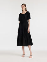 Tencel Ruffle Tiered Women Maxi Dress GOELIA