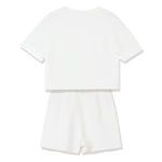 White Acetate Blazer And Shorts Two-Piece Suit GOELIA