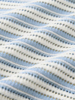 Lyocell Blend Blue And White Stripe Women Knit Top GOELIA