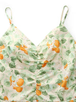 Cotton Floral Print Strap Maxi Dress And Openwork Cardigan Two-Piece Set GOELIA