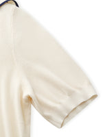Acetate Cotton Blend Women Sailor Collar Knit Top GOELIA