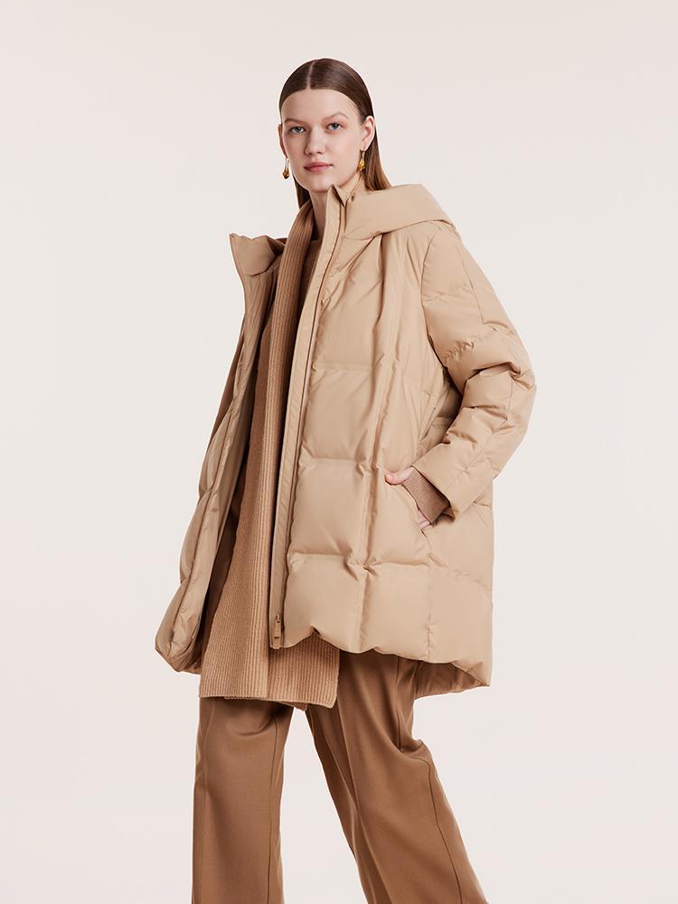 Cocoon Shape Oversized Mid-Length Goose Down Garment GOELIA