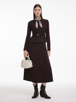 [Preview] Stretchy Vest And Dress Two-Piece Set With Silk & Belt GOELIA