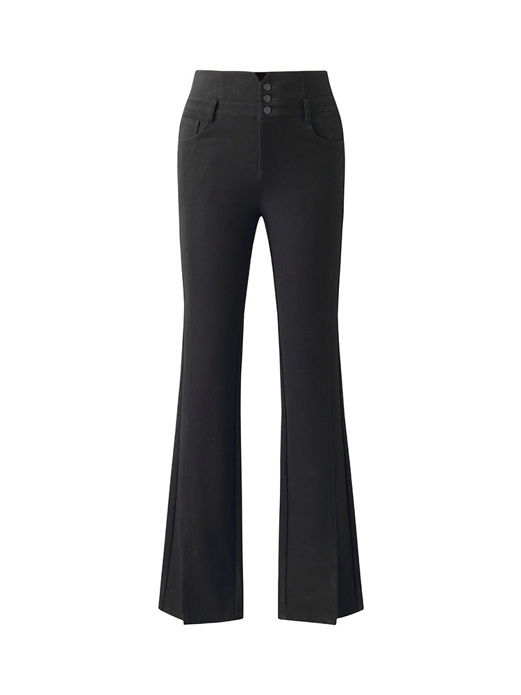 Knitted Slit Flared Women Pants GOELIA