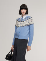 Wool Blend Fair Isle Women Cardigan GOELIA