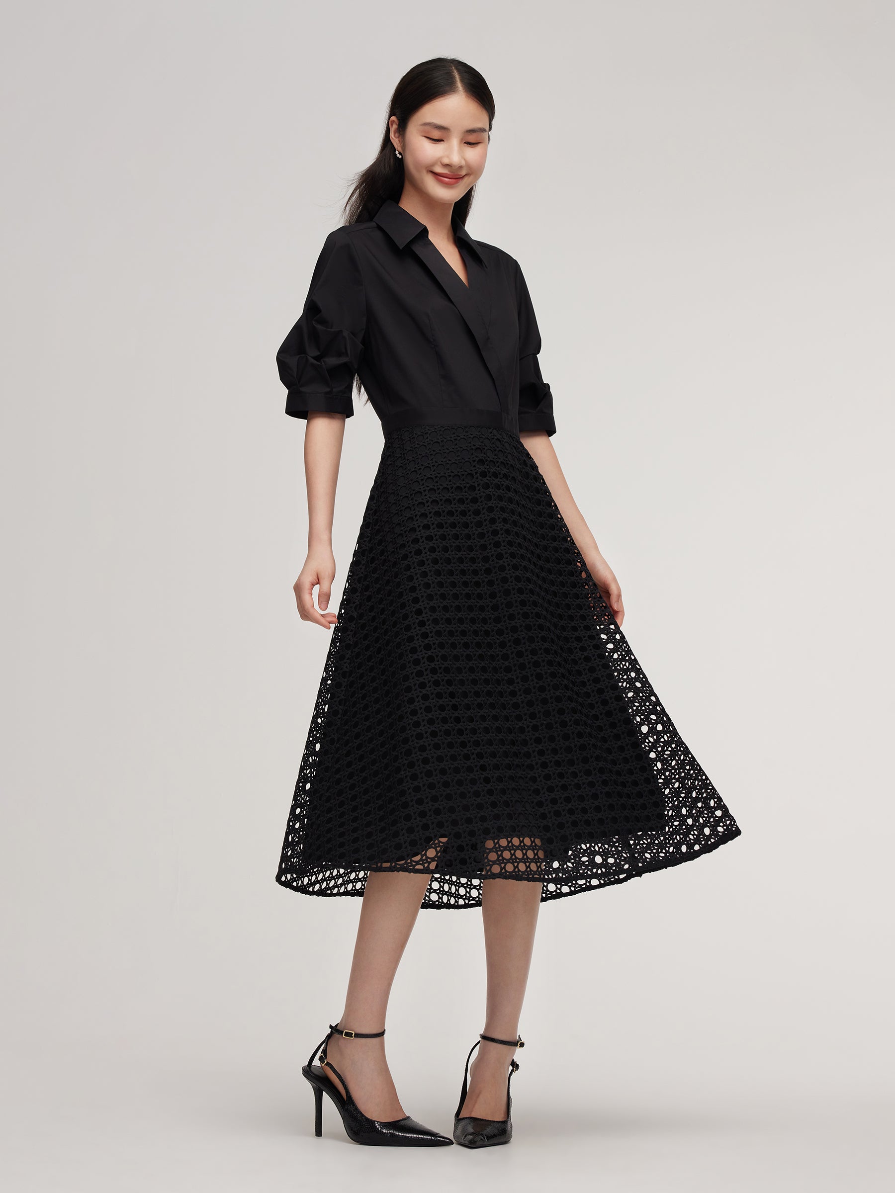 Lace Patchwork Women Maxi Dress GOELIA