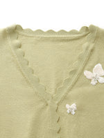Tencel Blend Butterfly Embroidered Women Knit Top GOELIA