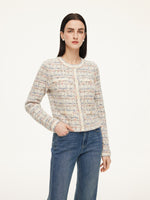 Wool Blend Jacquard Women Cardigan GOELIA