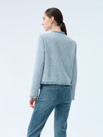 Tweed Fringe Trim Women Jacket GOELIA