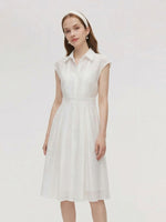 Tencel Acetate Blend Women Midi Shirt Dress GOELIA