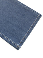 Lyocell Blend Denim Women Flared Palazzo Jeans With Belt GOELIA