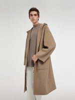 100% Cashmere Hooded Unisex Overcoat GOELIA