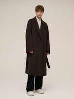 Cashmere Wool Blend Double-Faced Unisex Wrap Overcoat GOELIA