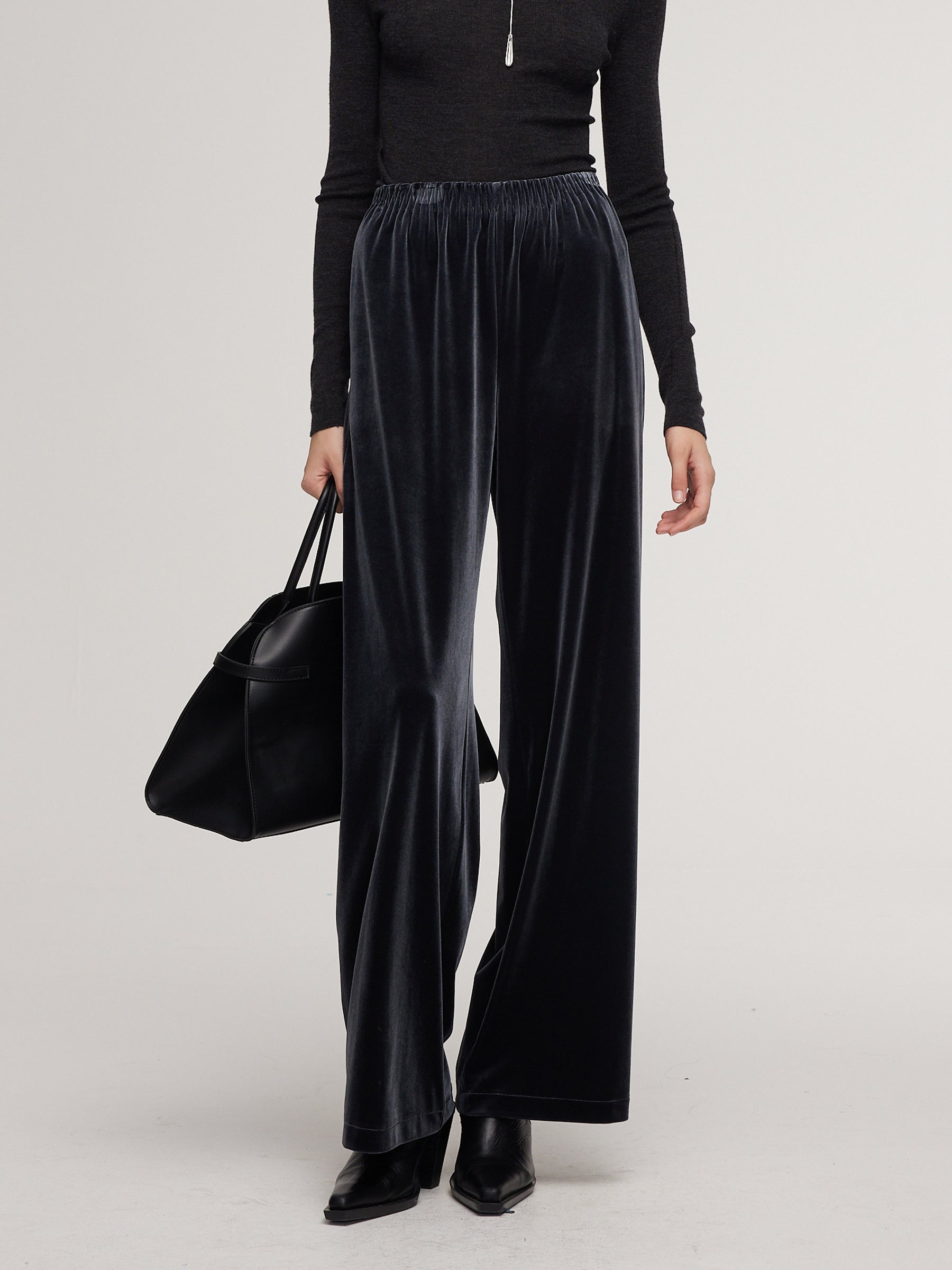 [Preview] Velvet Straight Wide Leg Women Pants GOELIA