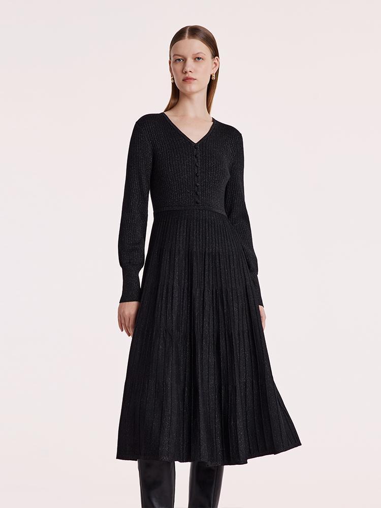 Machine Washable Wool Pleated Dress – GOELIA