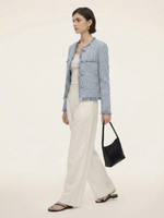 Tweed Fringe Trim Women Jacket GOELIA