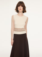 Tencel Wool Blend Cardigan And Tank Top And Skirt Three-Piece Set GOELIA
