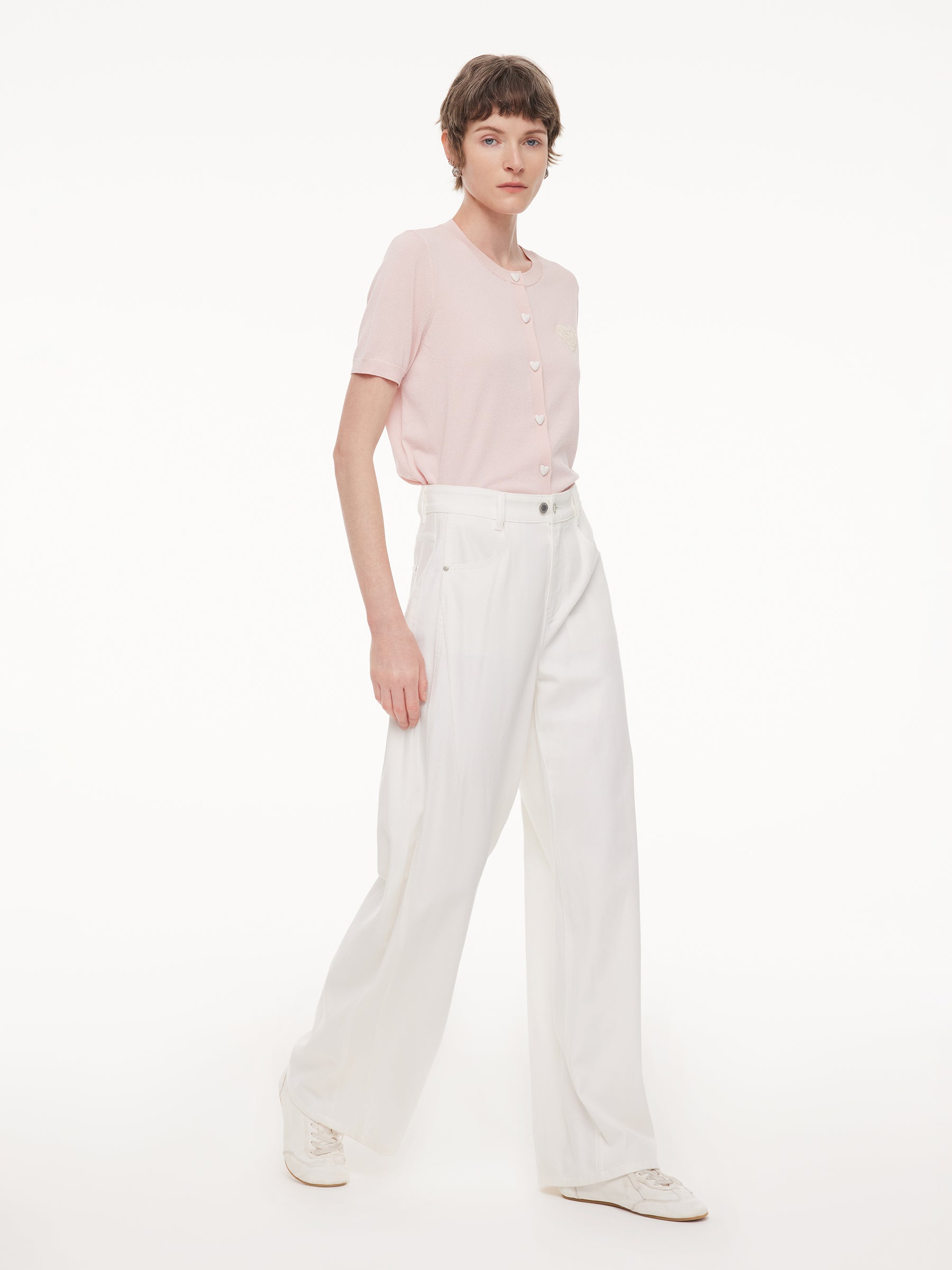 Lyocell Cotton Blend Adjustable Waist Women Curved-Leg Jeans GOELIA