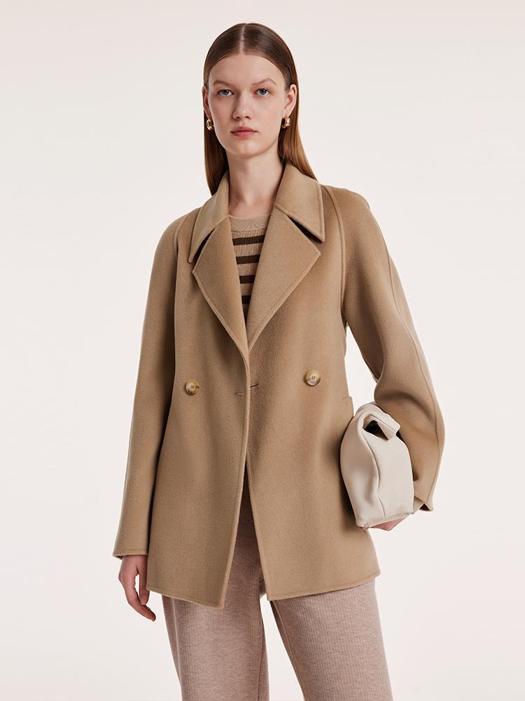 Mulberry Silk Wool Double-Faced Coat GOELIA