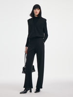 Ribbed Mock Neck Knit Top & Tank & Pants Three-Piece Set GOELIA