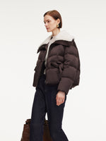 Teddy Collar Goose Down Crop Jacket GOELIA