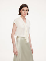 22MM Mulberry Silk Tie Neck Women Blouse GOELIA