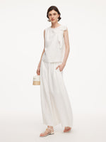 100% Linen Front Knot Tank Top And Pants Two-Piece Set GOELIA