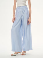 Tencel Acetate Linen Blend Women Straight Leg Pants GOELIA