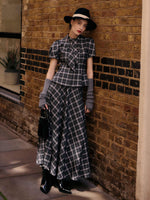 Plaid Women A-Line Skirt With Scrunchie GOELIA