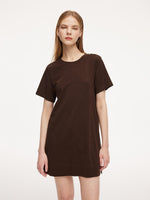 [Preview] Round Neck Women Long T-Shirt With Crossbody Bag GOELIA