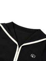 Lyocell Blend Contrast Trim Half-Zip Women Knit Mini Dress GOELIA