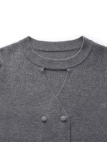 Cut Out V-Neck Long Sleeve Women Knit Top GOELIA