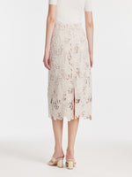 Lace Floral-Shaped Openwork Slit Women Half Skirt GOELIA